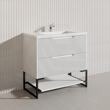 900mm Bali Bathroom Freestanding Fluted Vanity with Drawers In Various Colours