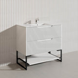 900mm Bali Bathroom Freestanding Fluted Vanity with Drawers In Various Colours