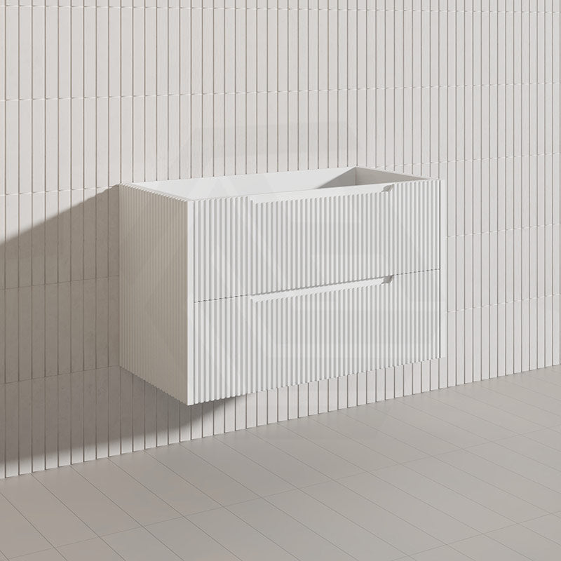Bali Linear Wall Hung Bathroom Floating Vanity Fluted PVC Coating Cabinet 900mm - In 5 Colours