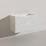 Bali Linear Wall Hung Bathroom Floating Vanity Fluted PVC Coating Cabinet 900mm - In 5 Colours