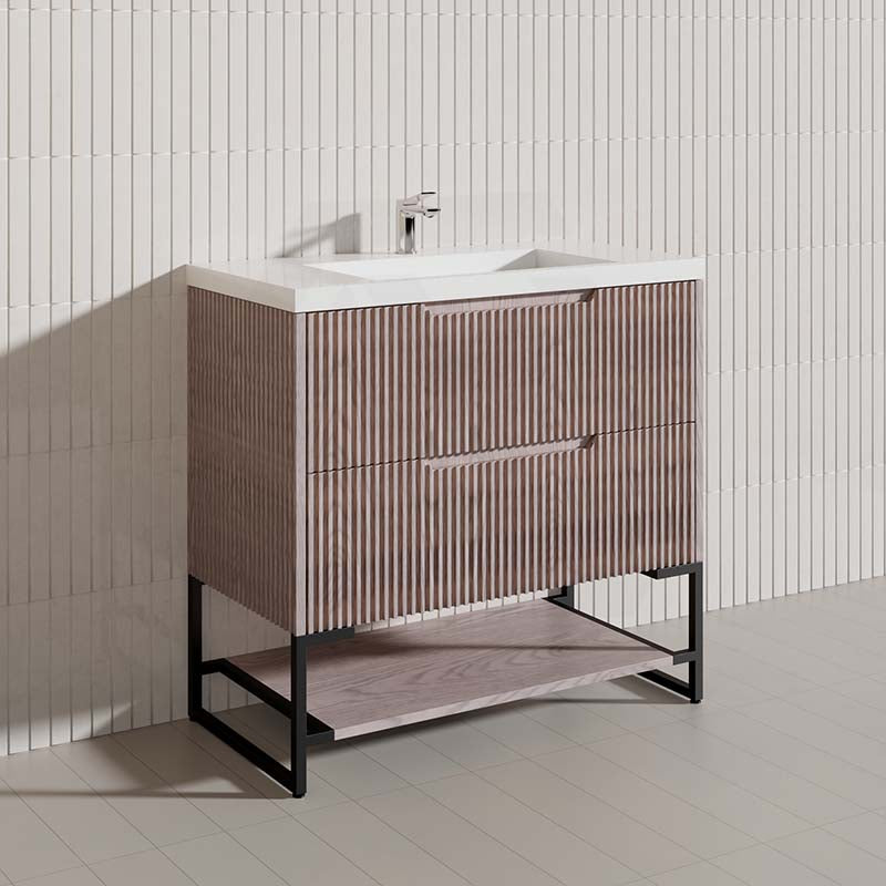 900mm Bali Bathroom Freestanding Fluted Vanity with Drawers In Various Colours
