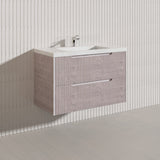 Bali Linear Wall Hung Bathroom Floating Vanity Fluted PVC Coating Cabinet 900mm - In 5 Colours