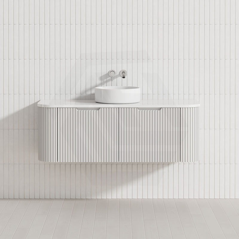 750-1500mm Bergen Wall Hung Vanity MDF Board Fluted Bathroom Cabinet 3 Colours Available