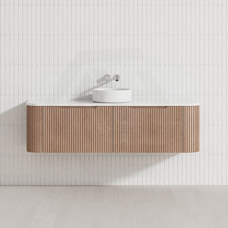 750-1500mm Bergen Wall Hung Vanity MDF Board Fluted Bathroom Cabinet 3 Colours Available