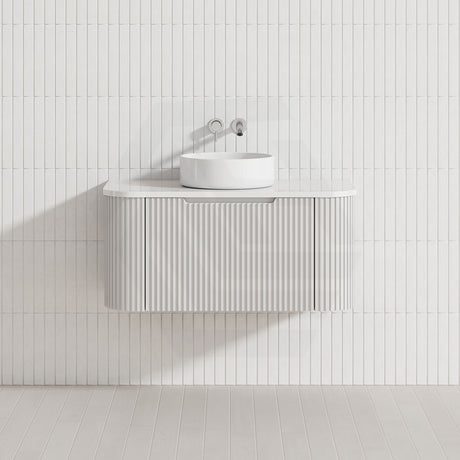 750-1500mm Bergen Wall Hung Vanity MDF Board Fluted Bathroom Cabinet 3 Colours Available