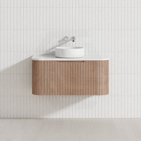 750-1500mm Bergen Wall Hung Vanity MDF Board Fluted Bathroom Cabinet 3 Colours Available