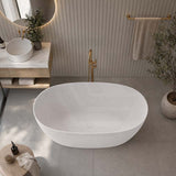 Delta Riva-Slim Bathtub Oval Freestanding Matt White Acrylic NO Overflow 1500/1700mm