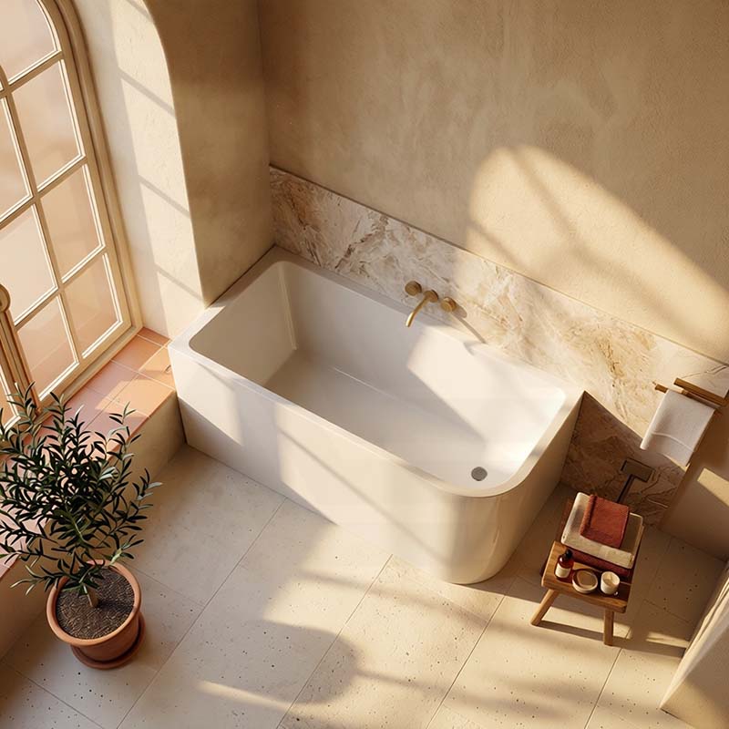 Ellie Bathtub Left / Right Corner Back Acrylic NO Overflow 1500/1700x750x610mm - Gloss White