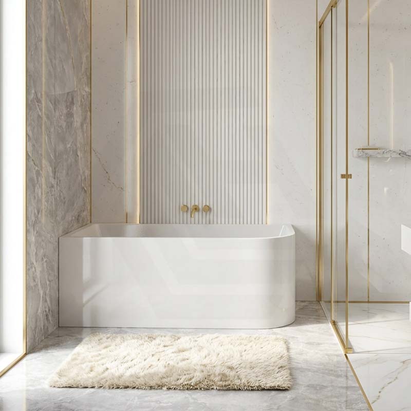 Ellie Bathtub Left / Right Corner Back Acrylic NO Overflow 1500/1700x750x610mm - Gloss White