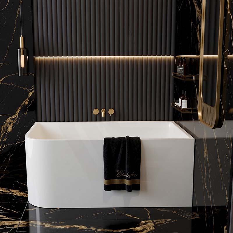 Ellie Bathtub Left / Right Corner Back Acrylic NO Overflow 1500/1700x750x610mm - Gloss White