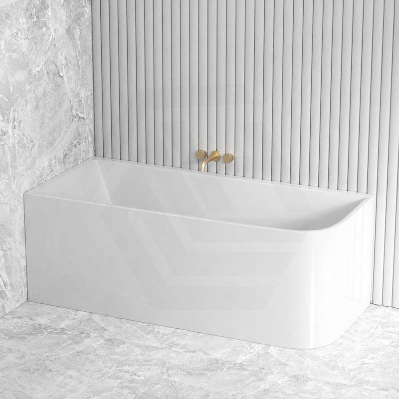 Ellie Bathtub Left / Right Corner Back Acrylic NO Overflow 1500/1700x750x610mm - Gloss White