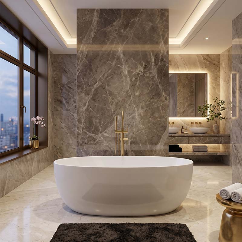 Fanta Oval Acrylic Freestanding Bathtub NO Overflow 1700x800x580mm - Gloss White