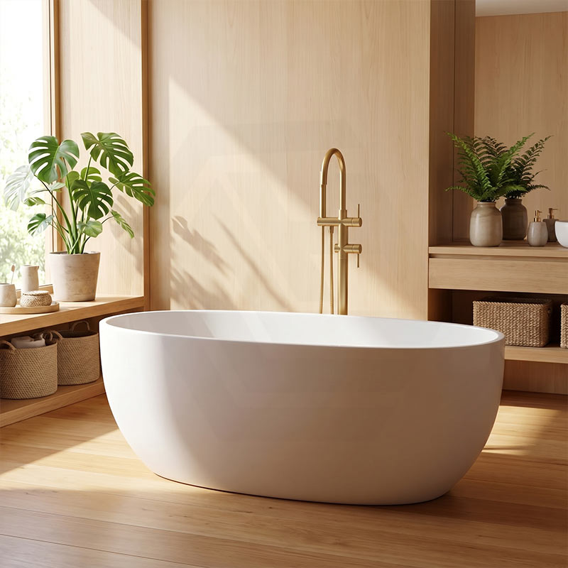 Fanta Oval Acrylic Freestanding Bathtub NO Overflow 1700x800x580mm - Gloss White