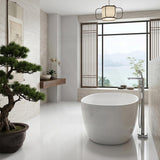 Fanta Oval Acrylic Freestanding Bathtub NO Overflow 1700x800x580mm - Gloss White