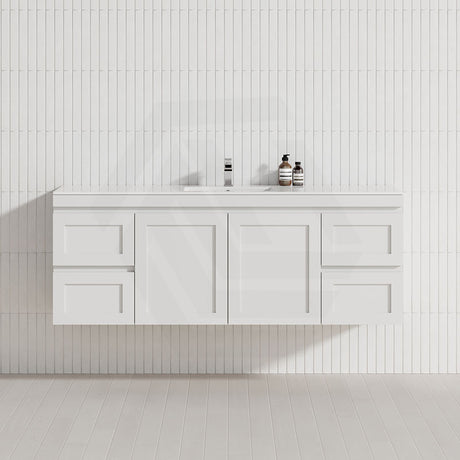 600-1500mm Hawaii Plywood Wall Hung Bathroom Vanity Matt White Shaker Hampton Style Cabinet ONLY