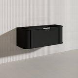 1200mm Houston Matt White/Black Plywood Curved Wall Hung Vanity With Variant Color Handle