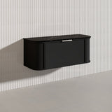 1200mm Houston Matt White/Black Plywood Curved Wall Hung Vanity With Variant Color Handle