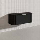 1200mm Houston Matt White/Black Plywood Curved Wall Hung Vanity With Variant Color Handle