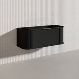 1200mm Houston Matt White/Black Plywood Curved Wall Hung Vanity With Variant Color Handle