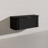 1200mm Houston Matt White/Black Plywood Curved Wall Hung Vanity With Variant Color Handle