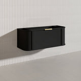 1200mm Houston Matt White/Black Plywood Curved Wall Hung Vanity With Variant Color Handle