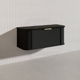 1200mm Houston Matt White/Black Plywood Curved Wall Hung Vanity With Variant Color Handle