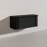 1200mm Houston Matt White/Black Plywood Curved Wall Hung Vanity With Variant Color Handle