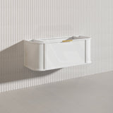 1200mm Houston Matt White/Black Plywood Curved Wall Hung Vanity With Variant Color Handle