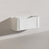 1200mm Houston Matt White/Black Plywood Curved Wall Hung Vanity With Variant Color Handle