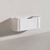 1200mm Houston Matt White/Black Plywood Curved Wall Hung Vanity With Variant Color Handle