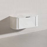 1200mm Houston Matt White/Black Plywood Curved Wall Hung Vanity With Variant Color Handle