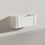 1200mm Houston Matt White/Black Plywood Curved Wall Hung Vanity With Variant Color Handle