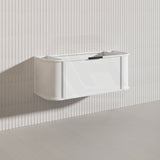 1200mm Houston Matt White/Black Plywood Curved Wall Hung Vanity With Variant Color Handle