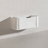 1200mm Houston Matt White/Black Plywood Curved Wall Hung Vanity With Variant Color Handle