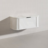1200mm Houston Matt White/Black Plywood Curved Wall Hung Vanity With Variant Color Handle