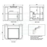 600-1500mm Houston Matt White/Black Plywood Curved Wall Hung Vanity With Variant Color Handle