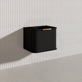 600mm Houston Matt White/Black Plywood Curved Wall Hung Vanity With Variant Color Handle