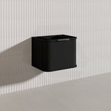 600mm Houston Matt White/Black Plywood Curved Wall Hung Vanity With Variant Color Handle