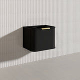 600mm Houston Matt White/Black Plywood Curved Wall Hung Vanity With Variant Color Handle
