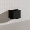 600mm Houston Matt White/Black Plywood Curved Wall Hung Vanity With Variant Color Handle