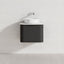 600-1500mm Houston Matt White/Black Plywood Curved Wall Hung Vanity With Variant Color Handle