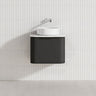 600-1500mm Houston Matt White/Black Plywood Curved Wall Hung Vanity With Variant Color Handle