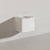 600mm Houston Matt White/Black Plywood Curved Wall Hung Vanity With Variant Color Handle