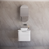 600-1500mm Houston Matt White/Black Plywood Curved Wall Hung Vanity With Variant Color Handle