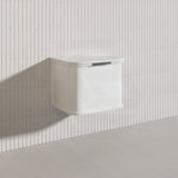 600mm Houston Matt White/Black Plywood Curved Wall Hung Vanity With Variant Color Handle