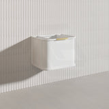 600mm Houston Matt White/Black Plywood Curved Wall Hung Vanity With Variant Color Handle