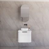 600-1500mm Houston Matt White/Black Plywood Curved Wall Hung Vanity With Variant Color Handle