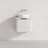 600-1500mm Houston Matt White/Black Plywood Curved Wall Hung Vanity With Variant Color Handle