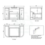 600-1500mm Houston Matt White/Black Plywood Curved Wall Hung Vanity With Variant Color Handle