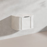 750mm Houston Matt White/Black Plywood Curved Wall Hung Vanity With Variant Color Handle